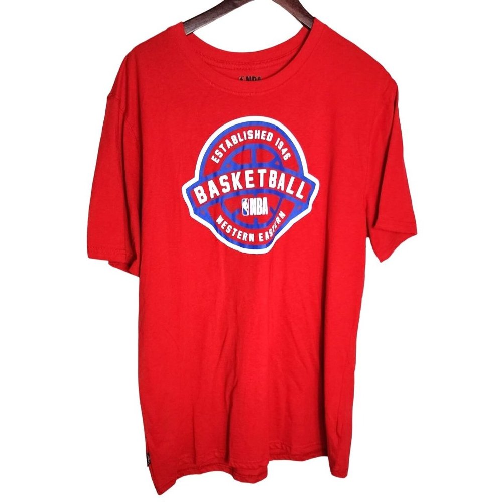 NBA Basketball Western Eastern Red XL Seal Of Approval Embroidered Logo T Shirt